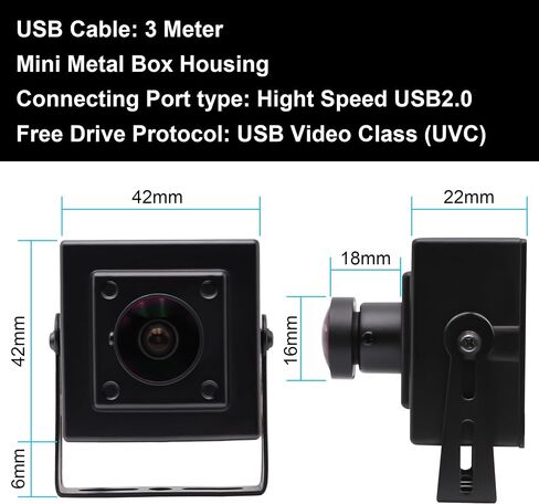 كاميرا USB 1080P HD كاميرا ويب 170 درجة زاوية واسعة عدسة عين السمكة معدل إطار عالي 120 إطارًا في الثانية 60 إطارًا في الثانية 30 إطارًا في الثانية توصيل وتشغيل كاميرا الويب لـ Skype/Zoom/FaceTime/Hangouts، الكمبيوتر الشخصي/الكمبيوتر المحمول/Raspberry Pi in Kuwait