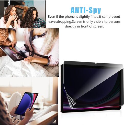 [2 Pack for Samsung Galaxy Tab S9 Ultra SM-X910 / Tab S8 Ultra Privacy Screen Protector, Anti-Spy 9H Hardness Flexble Screen Protector Case Friendly in Saudi Arabia