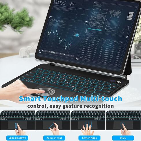 Keyboard Case for iPad Pro 13 inch 2024, Magic Keyboard iPad Pro M4 - Magnetic Stand, Multi-Touch Trackpad, 7 Colors Backlight, Auto Sleep/Wake, A2925, A2926, A3007 iPad Pro Keyboard in Saudi Arabia