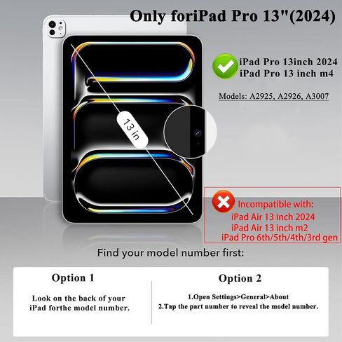 Keyboard Case for iPad Pro 13 inch 2024, Magic Keyboard iPad Pro M4 - Magnetic Stand, Multi-Touch Trackpad, 7 Colors Backlight, Auto Sleep/Wake, A2925, A2926, A3007 iPad Pro Keyboard in Saudi Arabia