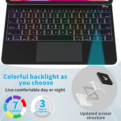 Keyboard Case for iPad Pro 13 inch 2024, Magic Keyboard iPad Pro M4 - Magnetic Stand, Multi-Touch Trackpad, 7 Colors Backlight, Auto Sleep/Wake, A2925, A2926, A3007 iPad Pro Keyboard in Saudi Arabia