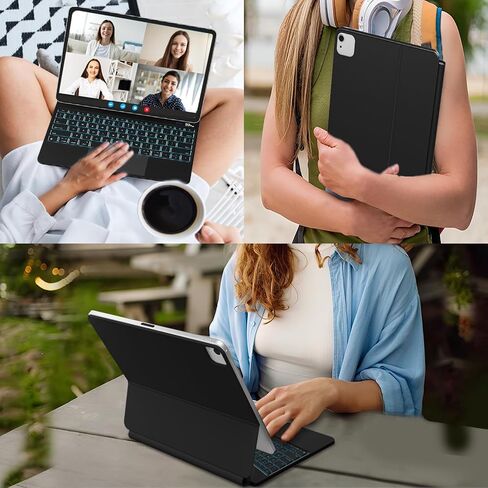 Keyboard Case for iPad Pro 13 inch 2024, Magic Keyboard iPad Pro M4 - Magnetic Stand, Multi-Touch Trackpad, 7 Colors Backlight, Auto Sleep/Wake, A2925, A2926, A3007 iPad Pro Keyboard in Saudi Arabia