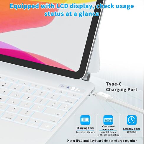 Keyboard Case for iPad Pro 13 inch 2024, Magic Keyboard iPad Pro M4 - Magnetic Stand, Multi-Touch Trackpad, 7 Colors Backlight, Auto Sleep/Wake, A2925, A2926, A3007 iPad Pro Keyboard in Saudi Arabia