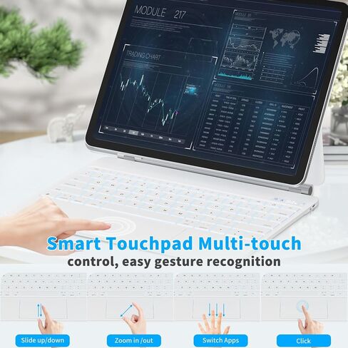 Keyboard Case for iPad Pro 13 inch 2024, Magic Keyboard iPad Pro M4 - Magnetic Stand, Multi-Touch Trackpad, 7 Colors Backlight, Auto Sleep/Wake, A2925, A2926, A3007 iPad Pro Keyboard in Saudi Arabia