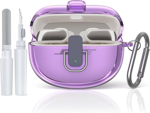 [Secure Lock] for Bose Ultra Open Earbuds Case(2024), TUDIOW Clear TPU Shockproof Protective Cover for Bose Open Ear Wireless Earbuds Accessories with Cleaning Kit& Keychain (Clear) in Saudi Arabia