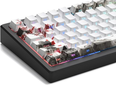Womier Shine Through Keycaps - PBT Custom Keycaps Set, 127 Keys Plum Blossom, Dye-Sublimation Cherry Profile Keyboard Key Caps for Cherry Gateron MX Switches Mechanical Keyboards in Saudi Arabia