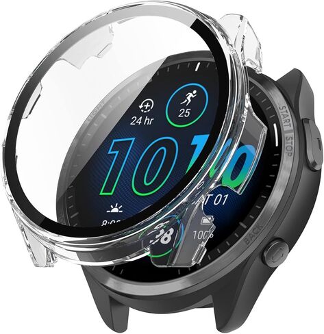 FitTurn متوافق مع حافظات واقي الشاشة Garmin Forerunner 965، حافظة بديلة رفيعة من الكمبيوتر الشخصي، غطاء حماية كامل ثلاثي الأبعاد من الزجاج المقوى لساعة Forerunner 965 (ستة ألوان) in Saudi Arabia