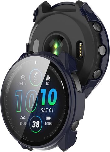FitTurn متوافق مع حافظات واقي الشاشة Garmin Forerunner 965، حافظة بديلة رفيعة من الكمبيوتر الشخصي، غطاء حماية كامل ثلاثي الأبعاد من الزجاج المقوى لساعة Forerunner 965 (ستة ألوان) in Saudi Arabia