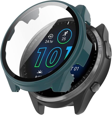 FitTurn متوافق مع حافظات واقي الشاشة Garmin Forerunner 965، حافظة بديلة رفيعة من الكمبيوتر الشخصي، غطاء حماية كامل ثلاثي الأبعاد من الزجاج المقوى لساعة Forerunner 965 (ستة ألوان) in Saudi Arabia