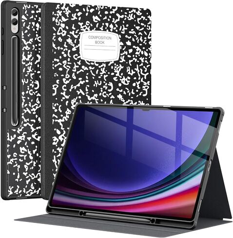 Supveco Case for Samsung Galaxy Tab S9/S8 Ultra 14.6 Inch with S Pen Holder, [Auto Wake/Sleep], Premium Folio Stand Case with Soft TPU Back Cover for Galaxy Tab S9/S8 Ultra 2023/2022-Composition Book in Saudi Arabia