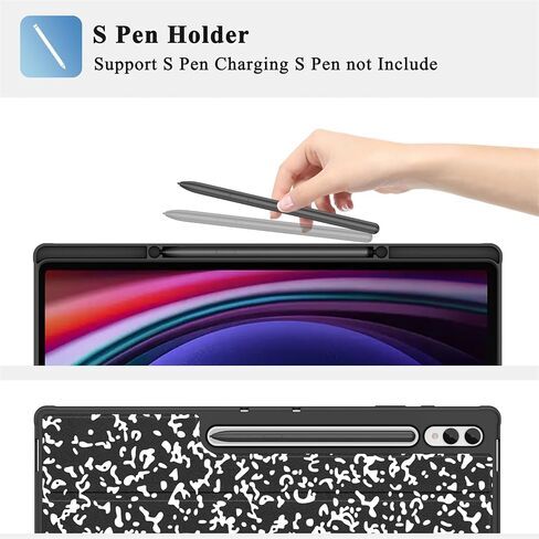Supveco Case for Samsung Galaxy Tab S9/S8 Ultra 14.6 Inch with S Pen Holder, [Auto Wake/Sleep], Premium Folio Stand Case with Soft TPU Back Cover for Galaxy Tab S9/S8 Ultra 2023/2022-Composition Book in Saudi Arabia