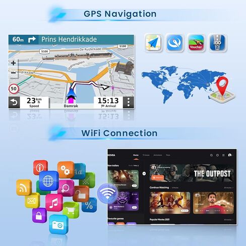 راديو ستيريو للسيارة 2+64G Android 13 CarPlay لسيارة Mitsubishi Outlander 2006-2012، شاشة لمس HD 9 بوصات Android Auto، كاميرا احتياطية AHD، وصلة مرآة، GPS، WiFi، FM RDS in Kuwait