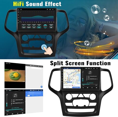 ستيريو سيارة 2G+64G Android 13 لسيارة Jeep Grand Cherokee 2014-2020 مع Apple Carplay Android Auto، وراديو سيارة بشاشة لمس 9 بوصات مع نظام ملاحة GPS، وبلوتوث، وراديو WiFi/FM/RDS، وSWC+كاميرا احتياطية in Saudi Arabia