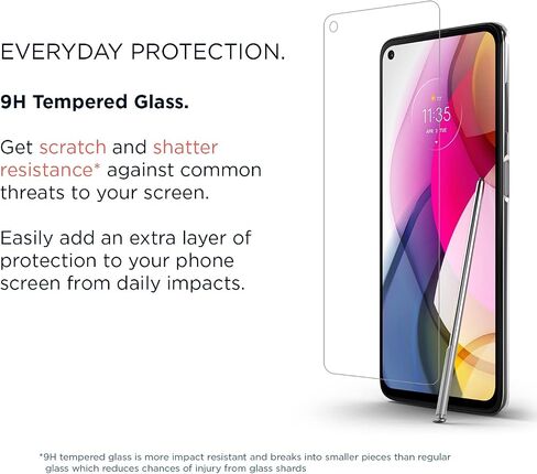 Motorola Essentials Moto G Stylus 5G (2021) Screen Protector- Strong 9H Tempered Glass for scratch and impact protection [NOT for G Stylus 2020, G Stylus 5G 2022] in Saudi Arabia