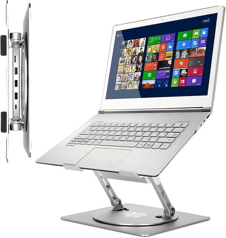 Adjustable Laptop Stand, Ergonomic Portable Computer Riser,Laptop Docking Station Stand for MacBook Pro/Air/Dell/HP/Surface/Lenovo, 13"-17.3" Notebook and Tablet（Silvery White） in Kuwait