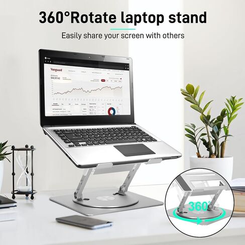 Adjustable Laptop Stand, Ergonomic Portable Computer Riser,Laptop Docking Station Stand for MacBook Pro/Air/Dell/HP/Surface/Lenovo, 13"-17.3" Notebook and Tablet（Silvery White） in Kuwait