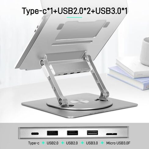 Adjustable Laptop Stand, Ergonomic Portable Computer Riser,Laptop Docking Station Stand for MacBook Pro/Air/Dell/HP/Surface/Lenovo, 13"-17.3" Notebook and Tablet（Silvery White） in Kuwait