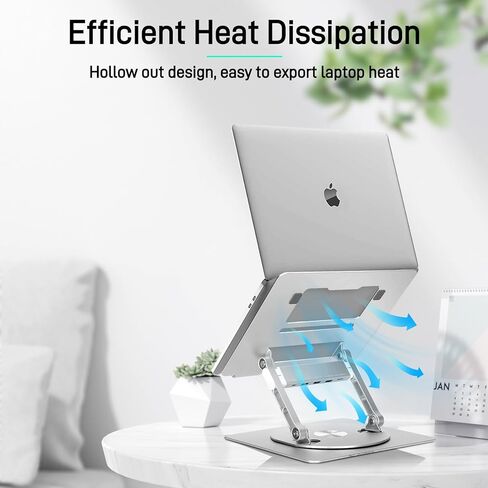 Adjustable Laptop Stand, Ergonomic Portable Computer Riser,Laptop Docking Station Stand for MacBook Pro/Air/Dell/HP/Surface/Lenovo, 13"-17.3" Notebook and Tablet（Silvery White） in Kuwait
