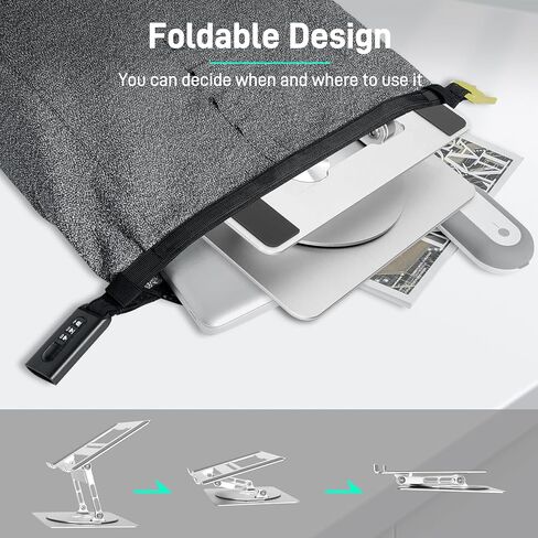 Adjustable Laptop Stand, Ergonomic Portable Computer Riser,Laptop Docking Station Stand for MacBook Pro/Air/Dell/HP/Surface/Lenovo, 13"-17.3" Notebook and Tablet（Silvery White） in Kuwait