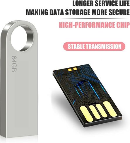 محرك أقراص فلاش USB 3.0 سريع بسعة 64 جيجابايت - نقل بيانات عالي السرعة للكمبيوتر الشخصي/الكمبيوتر المحمول - حل تخزين آمن ومحمول in Saudi Arabia