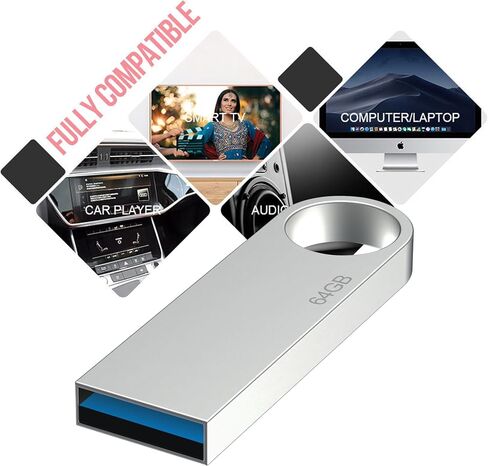 محرك أقراص فلاش USB 3.0 سريع بسعة 64 جيجابايت - نقل بيانات عالي السرعة للكمبيوتر الشخصي/الكمبيوتر المحمول - حل تخزين آمن ومحمول in Saudi Arabia