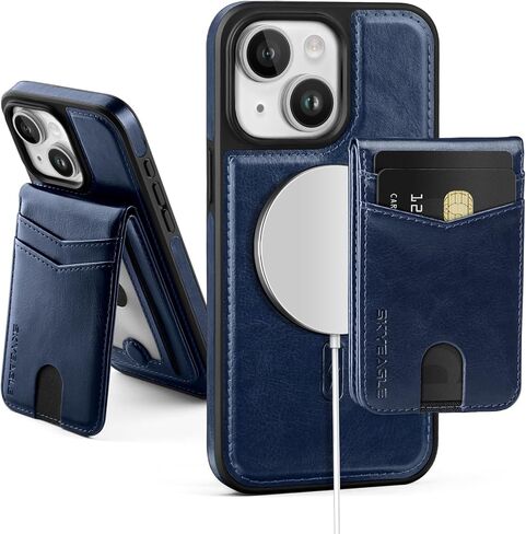 Compatible Magsafe 2 in 1 Detachable iPhone 14 Plus Wallet Case with Card Holder for Women Men,Magnetic PU Leather RFID Blocking Flip Kickstand Credit Slots for Apple 14 Plus,Brown in Saudi Arabia