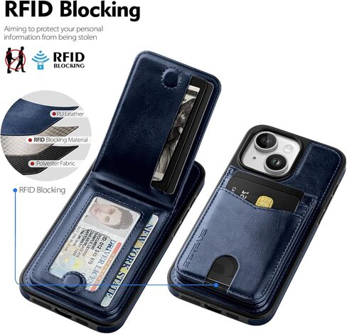 Compatible Magsafe 2 in 1 Detachable iPhone 14 Plus Wallet Case with Card Holder for Women Men,Magnetic PU Leather RFID Blocking Flip Kickstand Credit Slots for Apple 14 Plus,Brown in Saudi Arabia