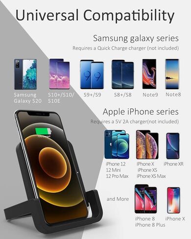 شاحن لاسلكي سريع COVIXXIO 10W حامل شحن لاسلكي متوافق مع iPhone 13 12 11 Pro XR XS 8 Plus Galaxy S20 S10 Note 20 10 Google LG in Saudi Arabia