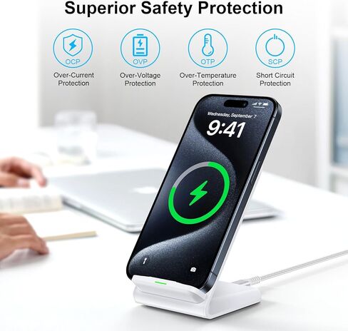 شاحن لاسلكي سريع، حامل شاحن هاتف سامسونج، حامل شحن أندرويد، محطة شاحن سامسونج جالاكسي S24 Ultra S24+ S24 S23 FE S22 S21 S20 S10 S9 S8، iPhone 15 Pro Max Plus 14 13 12 11 in Kuwait