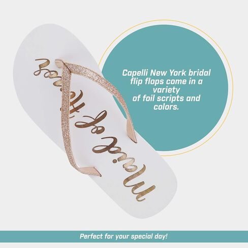 Capelli New York Ladies Glitter and Foil Bride EVA Flip Flops in Kuwait