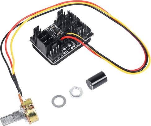 SinLoon 3 Pin 4 Pin Fan Adapter PWM PC Chassis Cooling Fan Hub，Chassis Fan Pressure Regulating Governor，8 Way Splitter 12V Speed Controller with 6 Pin Power Port（8 Way with Cable Black ） in Saudi Arabia