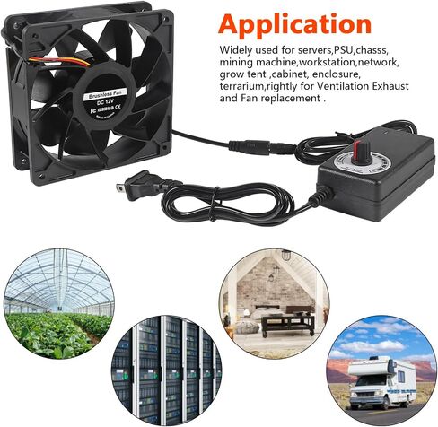 120mm Fan 120mm x 38mm 110V 220V AC Powered Cooling Fan with Speed Controller 3V to 12V 1238 AC for Cooling Ventilation Exhaust Projects in Saudi Arabia