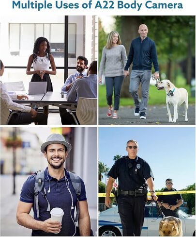 كاميرا الجسم BOBLOV A22 1080P، بطارية 2200 مللي أمبير في الساعة، توسيع الذاكرة بحد أقصى 256 جيجابايت، مع رؤية ليلية وتسجيل حلقة لمدة 11 ساعة، لإنفاذ القانون والحيوانات الأليفة، مع قارئ بطاقات (البطاقة غير متضمنة) in Kuwait