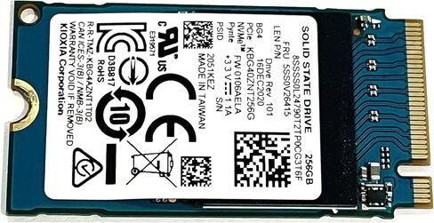 Oemgenuine OEM Kioxia 256GB M.2 PCI-e NVME SSD داخلي 5SS0V26415 محرك الحالة الصلبة 42 مم 2242 عامل الشكل M مفتاح in Kuwait