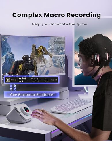 وحدة تحكم سطح المكتب كولولايت مع لوحة مفاتيح ألعاب قابلة للبرمجة RGB Light Colo Play، ومفتاح طاقة الكمبيوتر لمراقبة الأداء، وحدة تحكم وسائط سطح المكتب مع سبوتيفي ويوتيوب ونيتفليكس (أبيض) in Saudi Arabia