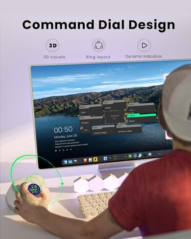 وحدة تحكم سطح المكتب كولولايت مع لوحة مفاتيح ألعاب قابلة للبرمجة RGB Light Colo Play، ومفتاح طاقة الكمبيوتر لمراقبة الأداء، وحدة تحكم وسائط سطح المكتب مع سبوتيفي ويوتيوب ونيتفليكس (أبيض) in Saudi Arabia