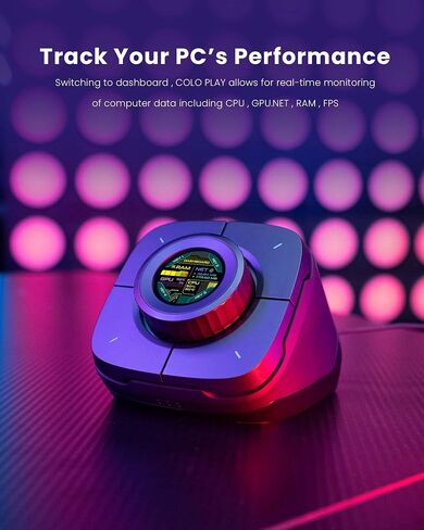 وحدة تحكم سطح المكتب كولولايت مع لوحة مفاتيح ألعاب قابلة للبرمجة RGB Light Colo Play، ومفتاح طاقة الكمبيوتر لمراقبة الأداء، وحدة تحكم وسائط سطح المكتب مع سبوتيفي ويوتيوب ونيتفليكس (أبيض) in Saudi Arabia
