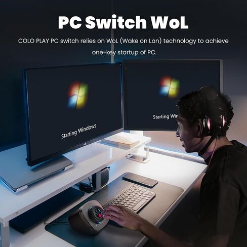 وحدة تحكم سطح المكتب كولولايت مع لوحة مفاتيح ألعاب قابلة للبرمجة RGB Light Colo Play، ومفتاح طاقة الكمبيوتر لمراقبة الأداء، وحدة تحكم وسائط سطح المكتب مع سبوتيفي ويوتيوب ونيتفليكس (أبيض) in Saudi Arabia