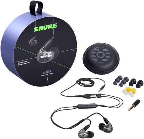 Shure AONIC 4 Wired Sound Isolating Earbuds, Detailed Sound, Dual-Driver Hybrid, Secure In-Ear Fit, Detachable Cable, Durable Quality, Compatible with Apple & Android Devices - Black in Saudi Arabia
