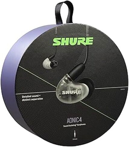 Shure AONIC 4 Wired Sound Isolating Earbuds, Detailed Sound, Dual-Driver Hybrid, Secure In-Ear Fit, Detachable Cable, Durable Quality, Compatible with Apple & Android Devices - Black in Saudi Arabia