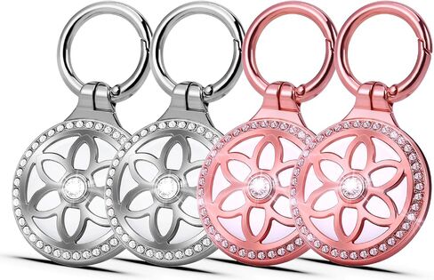 Airtag Holder, Metal Badge Rhinestone Airtag Keychain case, 360 ° sturdy protection Airtag key chain, Air tag key chain compatible Apple Airtag in Saudi Arabia