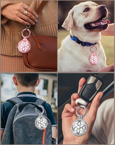 Airtag Holder, Metal Badge Rhinestone Airtag Keychain case, 360 ° sturdy protection Airtag key chain, Air tag key chain compatible Apple Airtag in Saudi Arabia