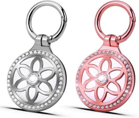 Airtag Holder, Metal Badge Rhinestone Airtag Keychain case, 360 ° sturdy protection Airtag key chain, Air tag key chain compatible Apple Airtag in Saudi Arabia