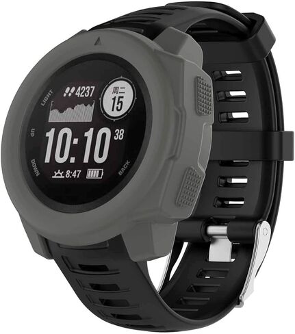 REYDA 2 Pack Watch Case Compatible for Garmin Instinct, Ultra-Thin Soft Silicone Edge Bumper Case Impact Resistant Shockproof Frame Shell Protective Cover for Garmin Instinct (NO Screen Protector) in Kuwait