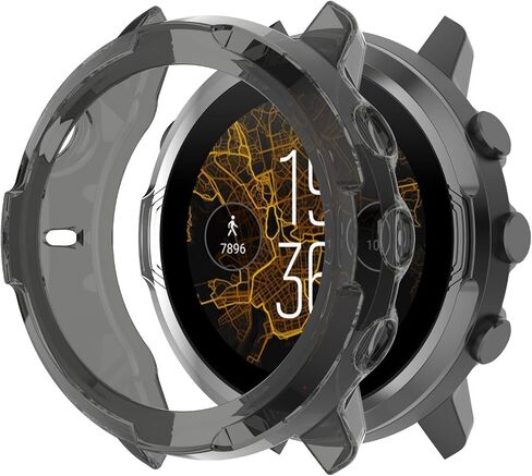 AWINNER Case Compatible for Suunto 7 GPS Sports Smart Watch,Shock-Proof and Shatter-Resistant Protective TPU Frame Full Cover (Black) in Saudi Arabia