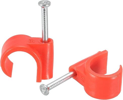 uxcell Round Cable Clips, 30mm 24 Pcs PVC Cord Management with Carbon Steel Nail for Home Wires Cables, White in Saudi Arabia