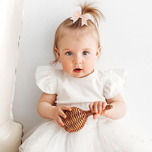 OAOLEER 40PCS 2 Inches Baby Hair Ties, Toddler Hair Ties with Bows, Elastic Ponytail Holders Mini Small For Baby Girls Infants in Saudi Arabia