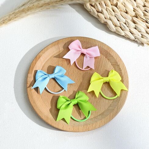 OAOLEER 40PCS 2 Inches Baby Hair Ties, Toddler Hair Ties with Bows, Elastic Ponytail Holders Mini Small For Baby Girls Infants in Saudi Arabia