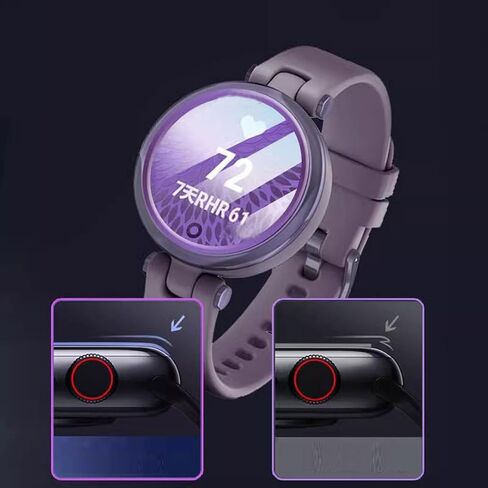 واقي شاشة لـ Garmin Lily 2 / Lily 2 Classic، تغطية كاملة بإطار حافة منحنية ثلاثية الأبعاد، طبقة شفافة عالية الدقة مضادة للخدش لساعة Garmin Lily 2 / Lily 2 الكلاسيكية الذكية (ذهبي + أرجواني) in Saudi Arabia