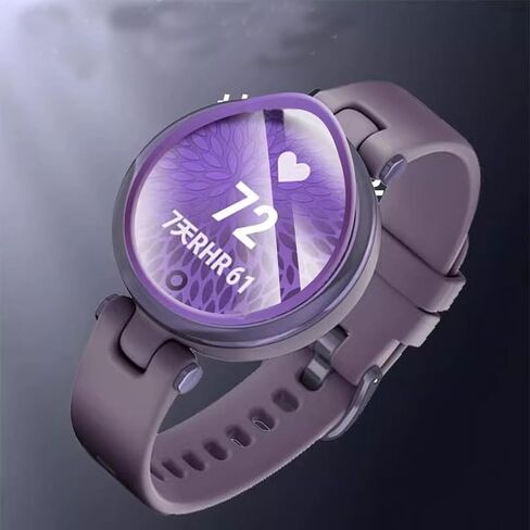 واقي شاشة لـ Garmin Lily 2 / Lily 2 Classic، تغطية كاملة بإطار حافة منحنية ثلاثية الأبعاد، طبقة شفافة عالية الدقة مضادة للخدش لساعة Garmin Lily 2 / Lily 2 الكلاسيكية الذكية (ذهبي + أرجواني) in Saudi Arabia
